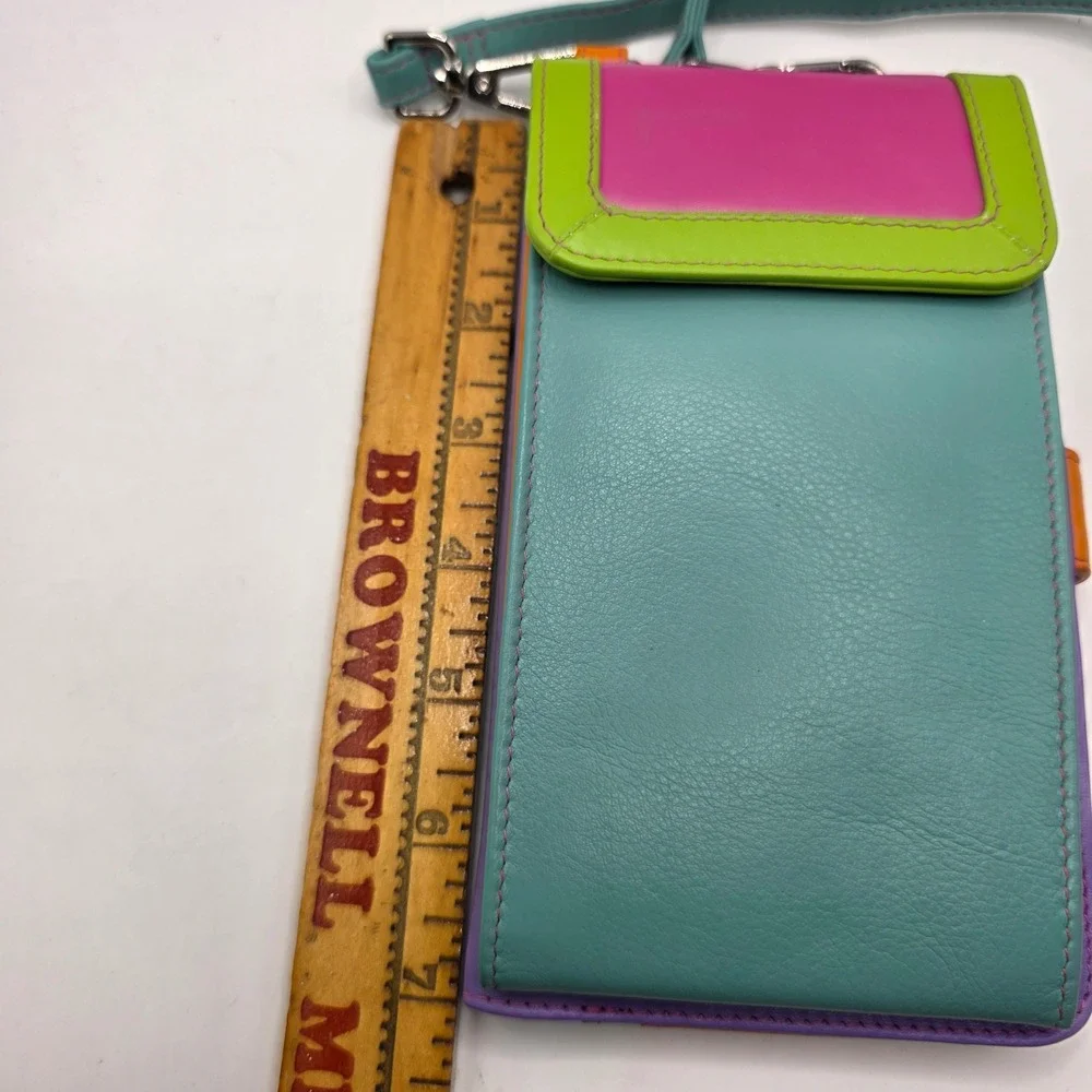 ili New York Leather Crossbody Cell Phone Wallet RFID Blocking Festival Y2K